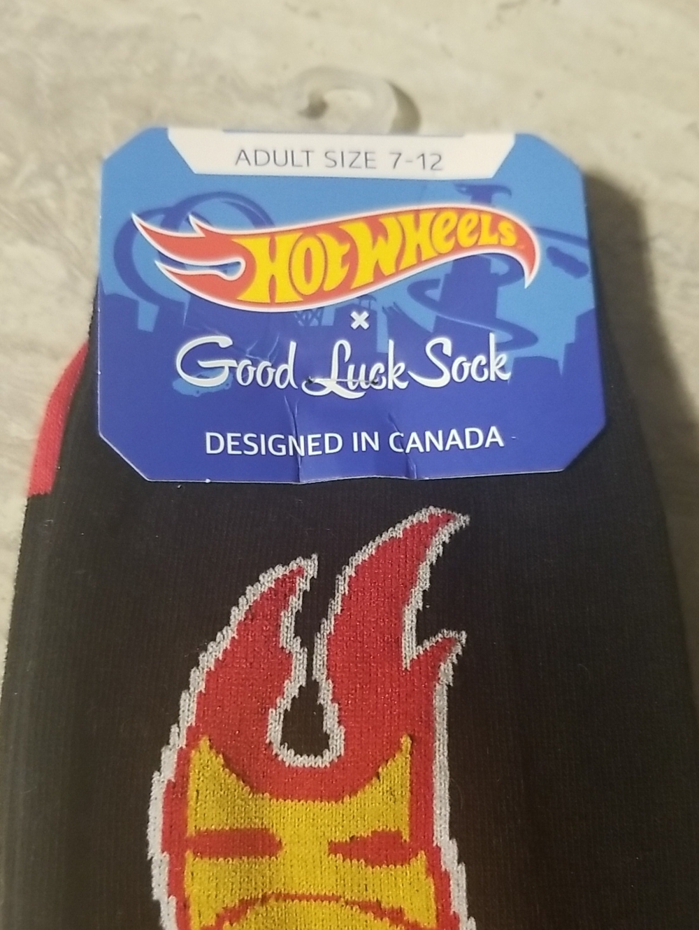 Hot Wheels Adult Black & Red Crew Socks - Hot Wheels x Good Luck Sock